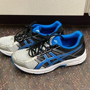 Adidas blue/black/silver men’s tennis shoes